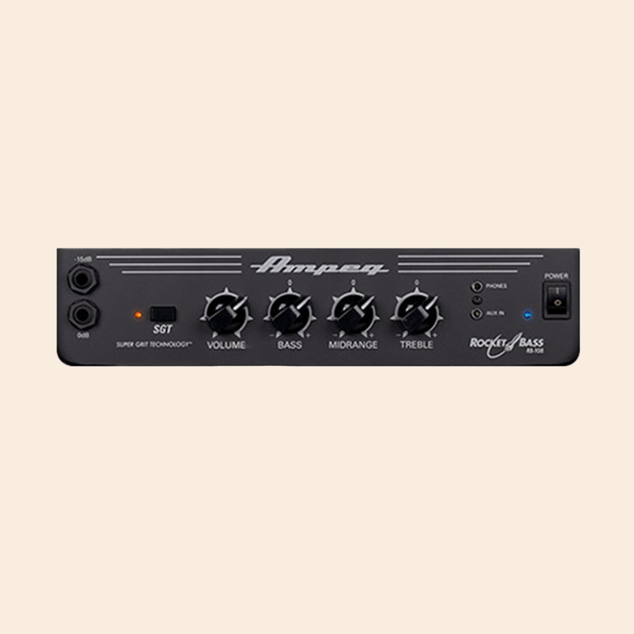 Bassverstärker Ampeg Rocket Bass RB-108 in Schwarz, Live, Proberaum, Bühne.