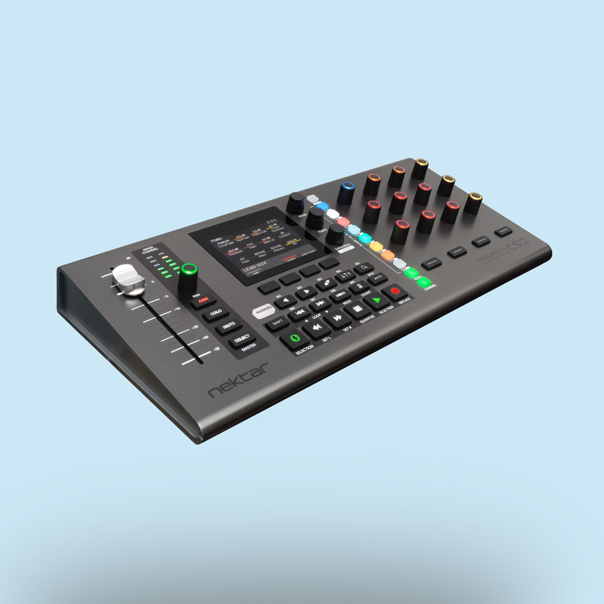 DAW-Controller Nektar Panorama CS12 in Schwarz, Studio, DAW, Mixing.