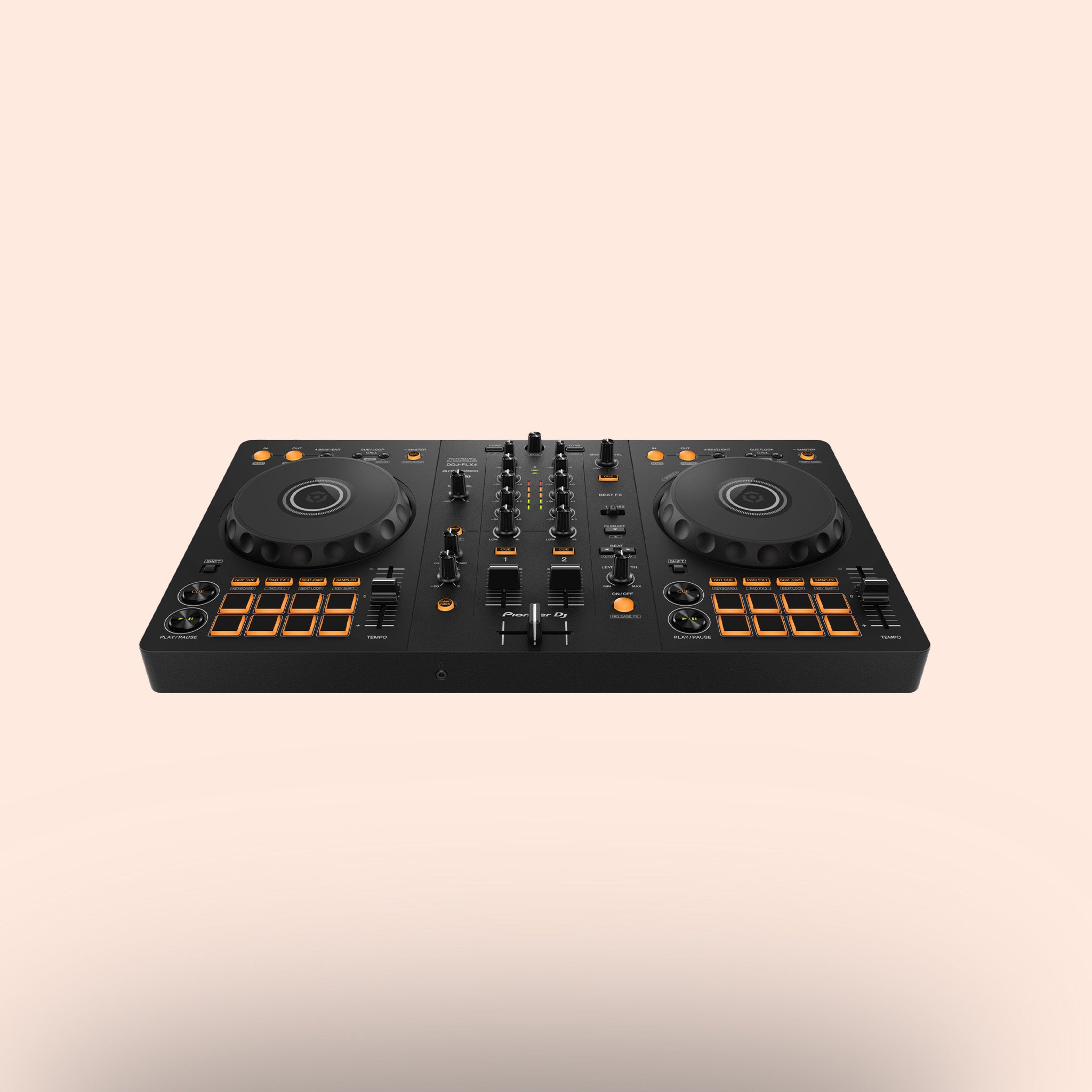 DJ-Controller Pioneer DJ DDJ-FLX4 in Schwarz, DJ, Club, Performance.