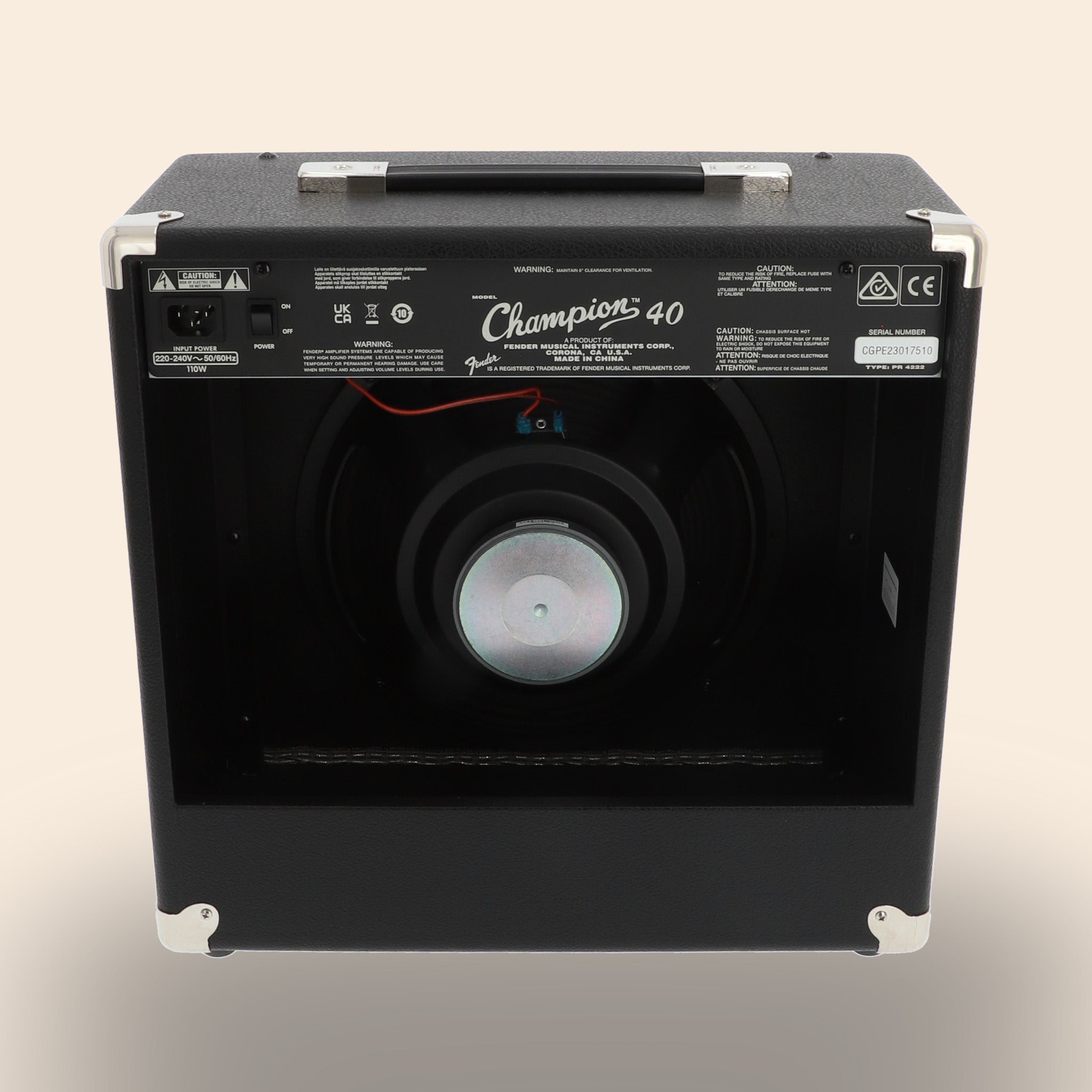 Gitarrenverstärker Fender Champion 40 in Schwarz.
