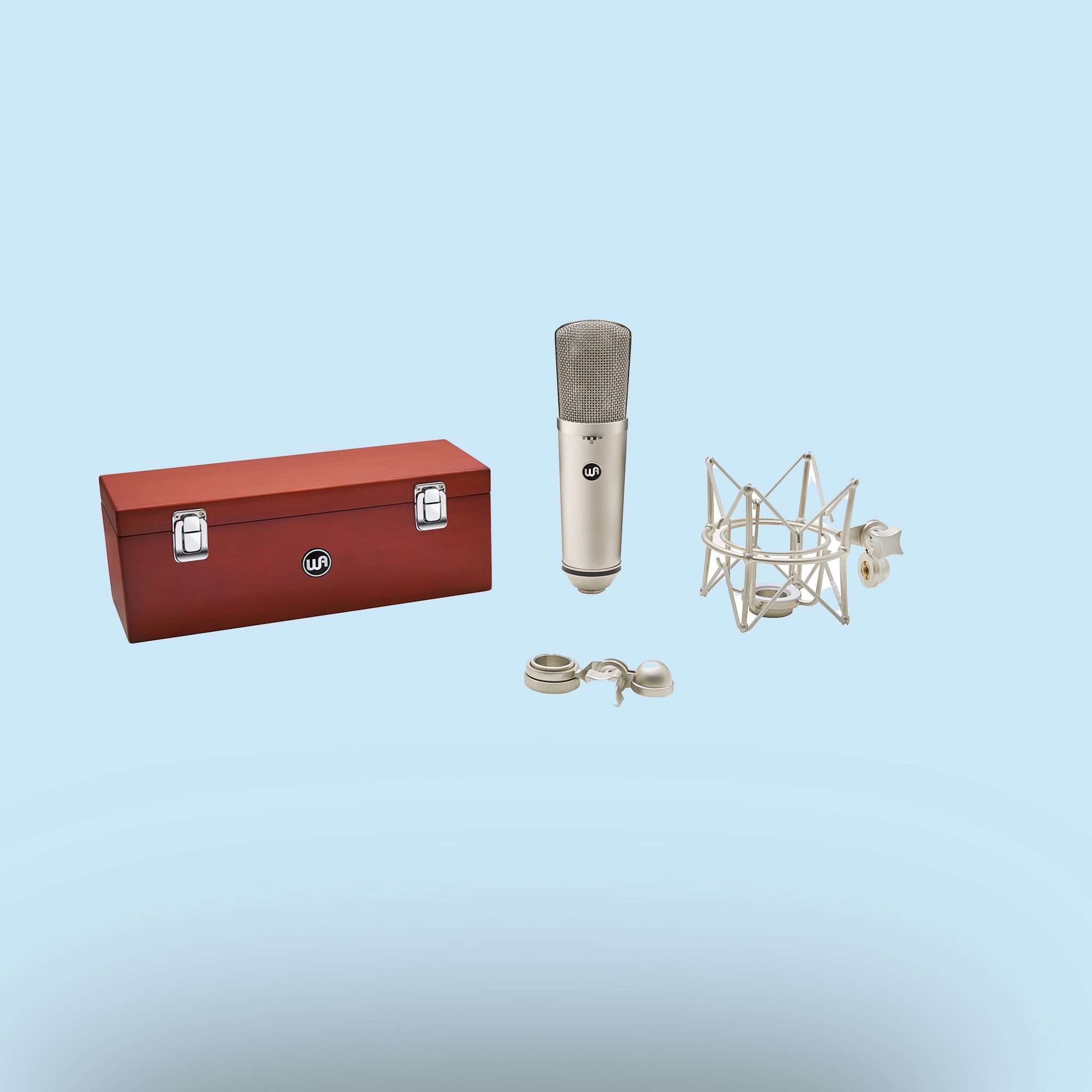 Mikrofon Warm Audio WA-87 R2 in Schwarz, Studio, Recording.