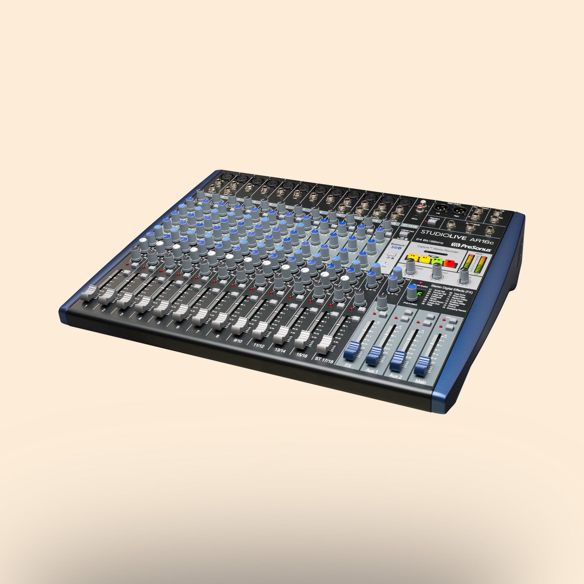 Mischpult PreSonus StudioLive AR16c in Schwarz, Studio, Live, Recording.