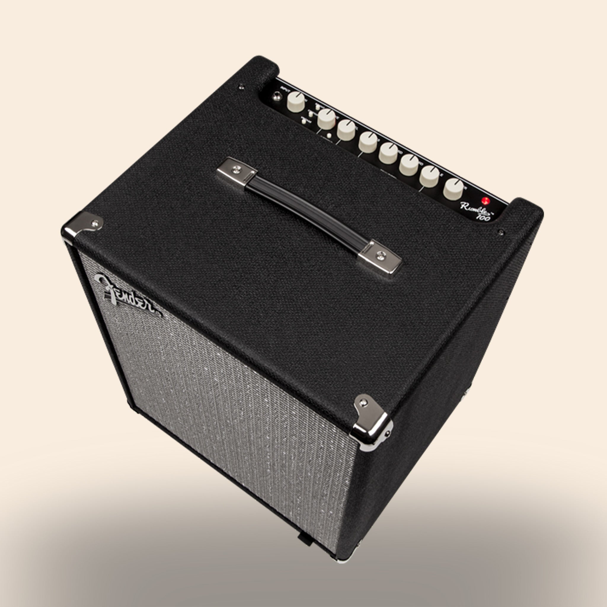 Bassverstärker Fender Rumble 100 V3 in Schwarz, Live, Proberaum, Bühne.