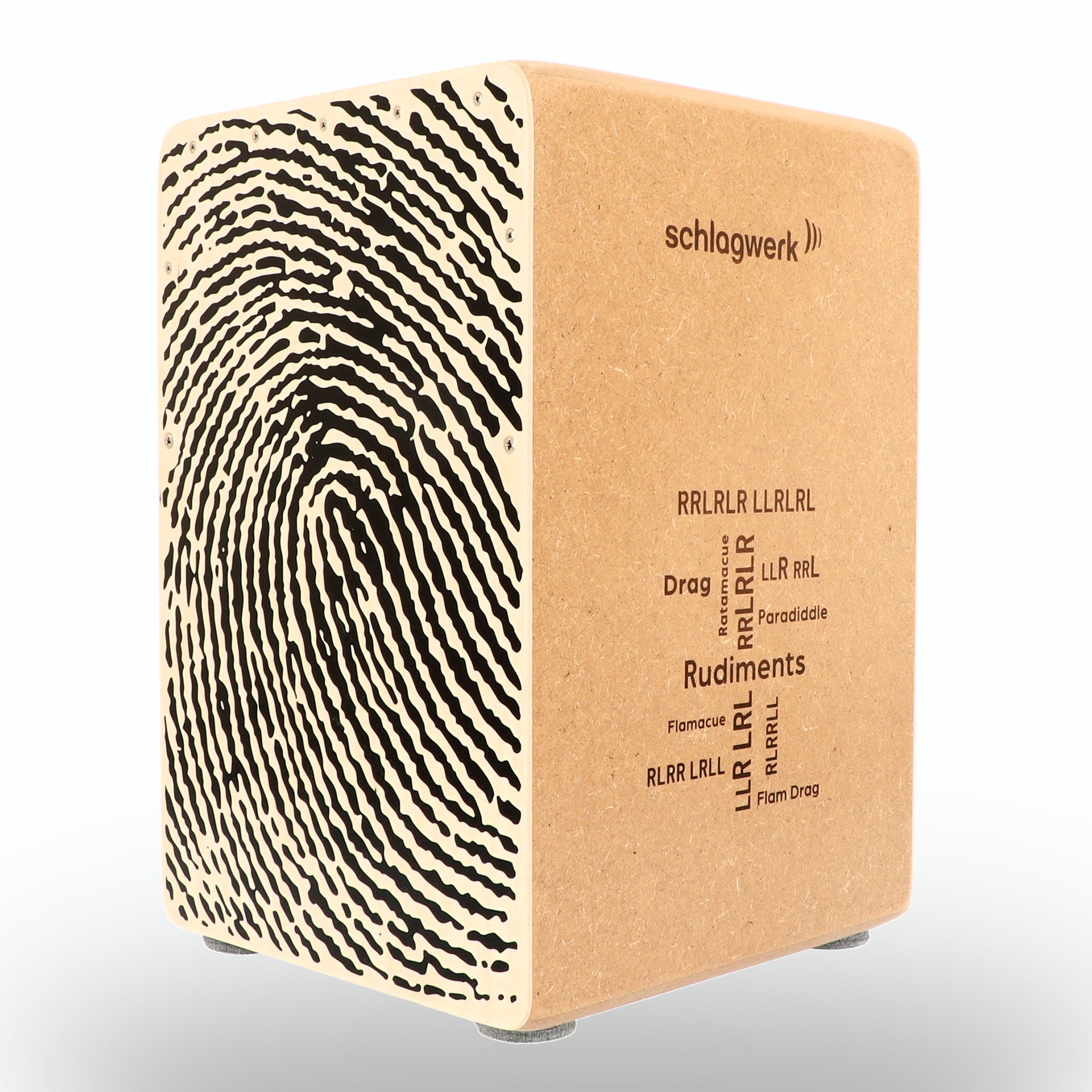 Cajon Schlagwerk Rudiments CP83 Fingerprint Medium in Naturholz.