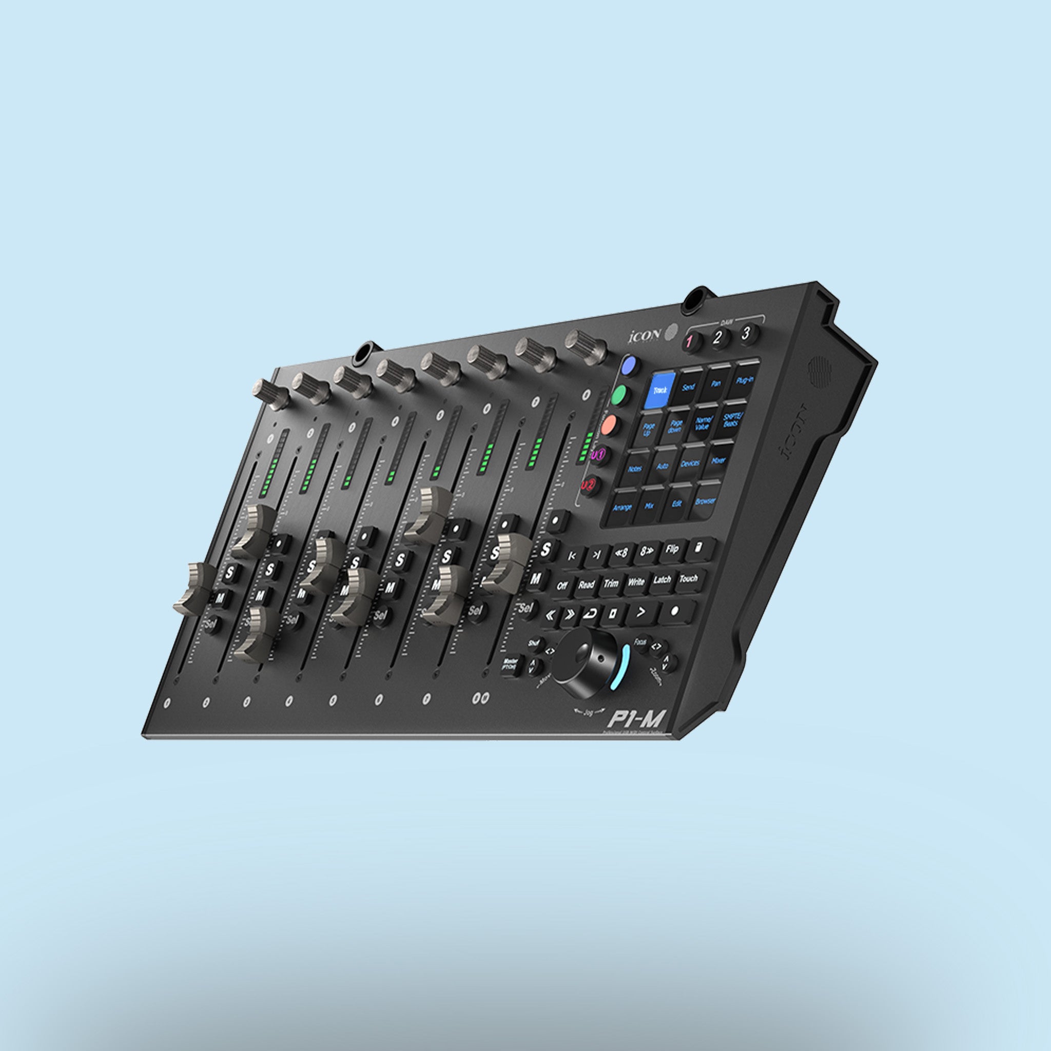 DAW-Controller iCON P1-M in Schwarz, Studio, DAW, Mixing.