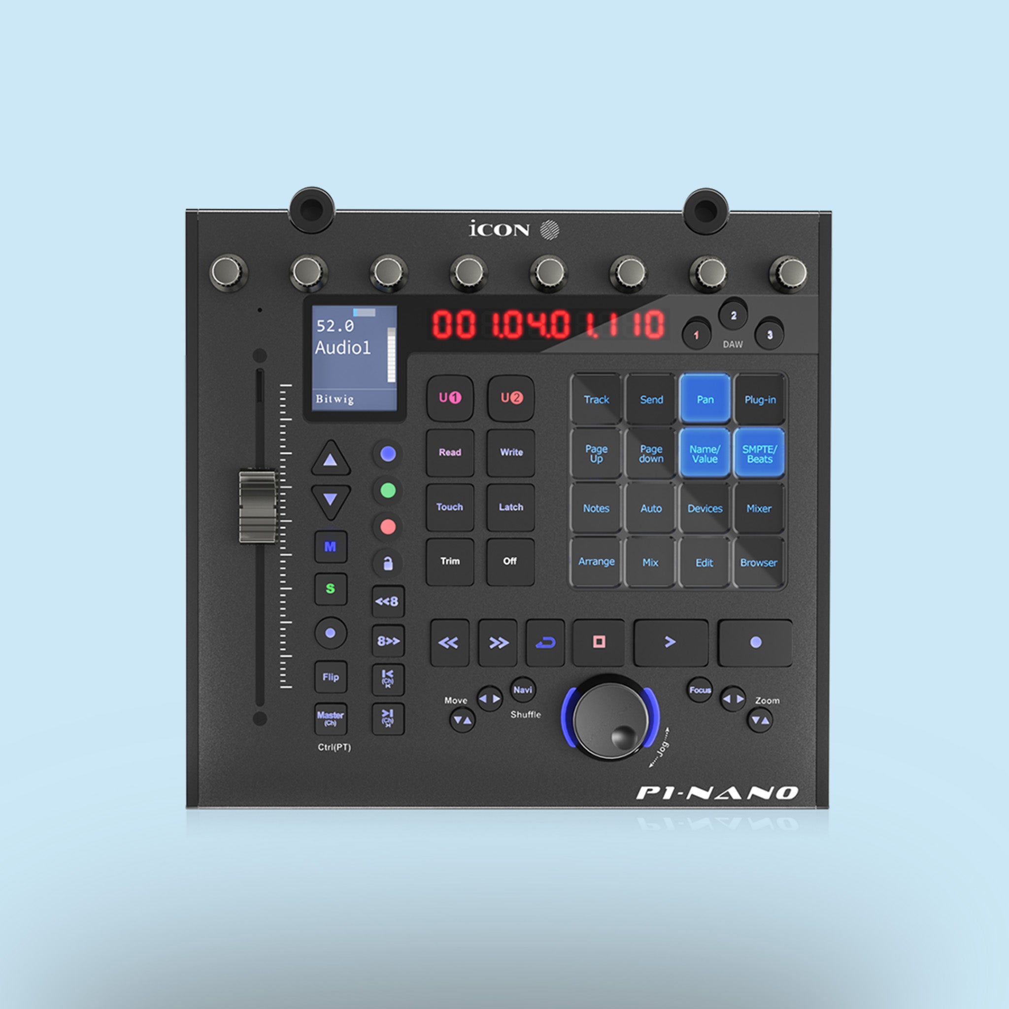 DAW-Controller iCON P1-Nano in Schwarz, Studio, DAW, Mixing.