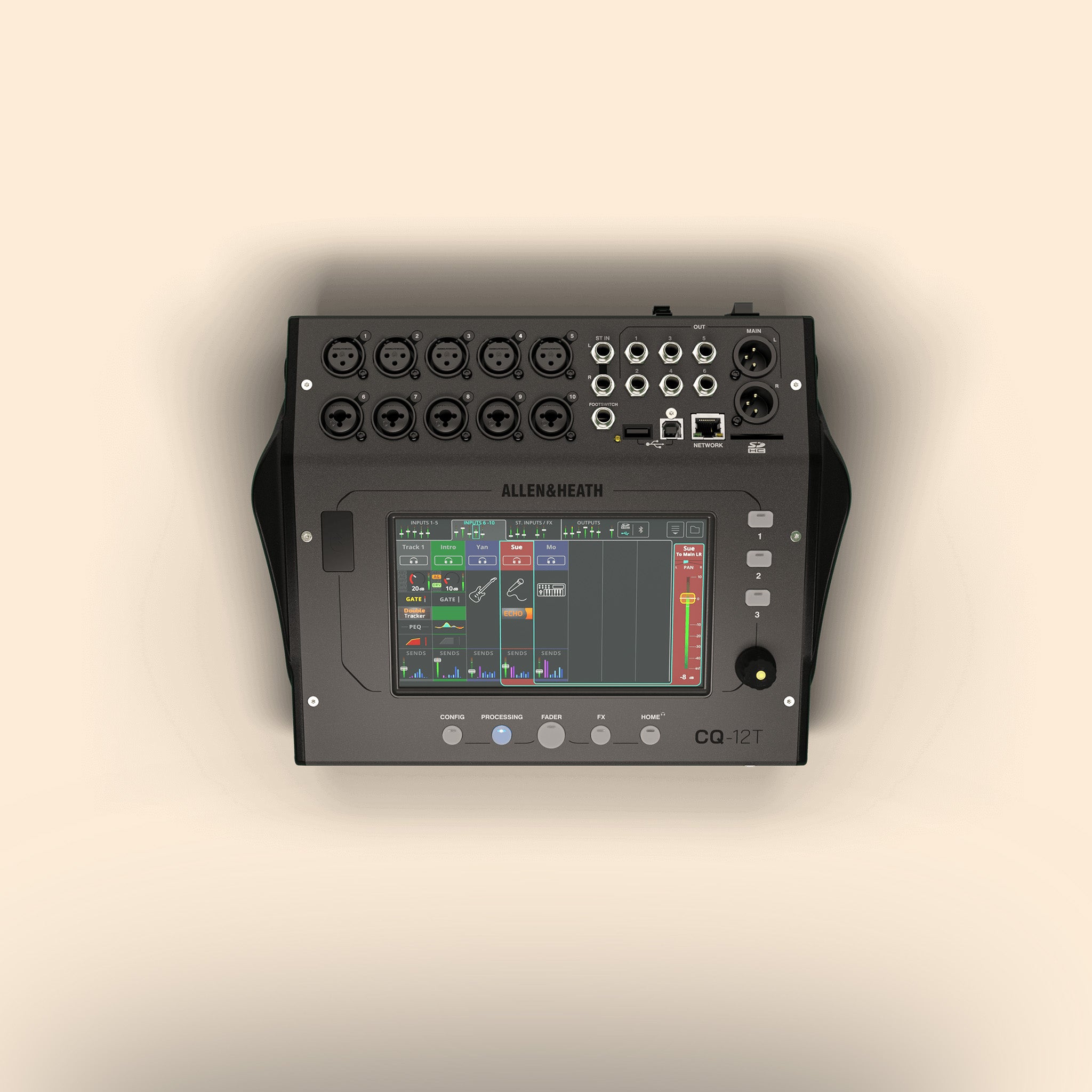 Digitalmischpult Allen & Heath CQ-12T in Schwarz, Studio, Live, Recording.