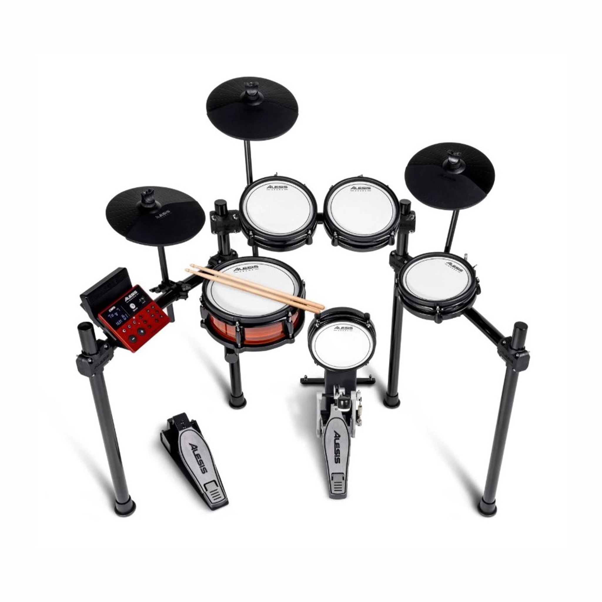 E-Drumset Alesis Nitro Pro Mesh Kit in Schwarz, Studio, Üben, Recording.