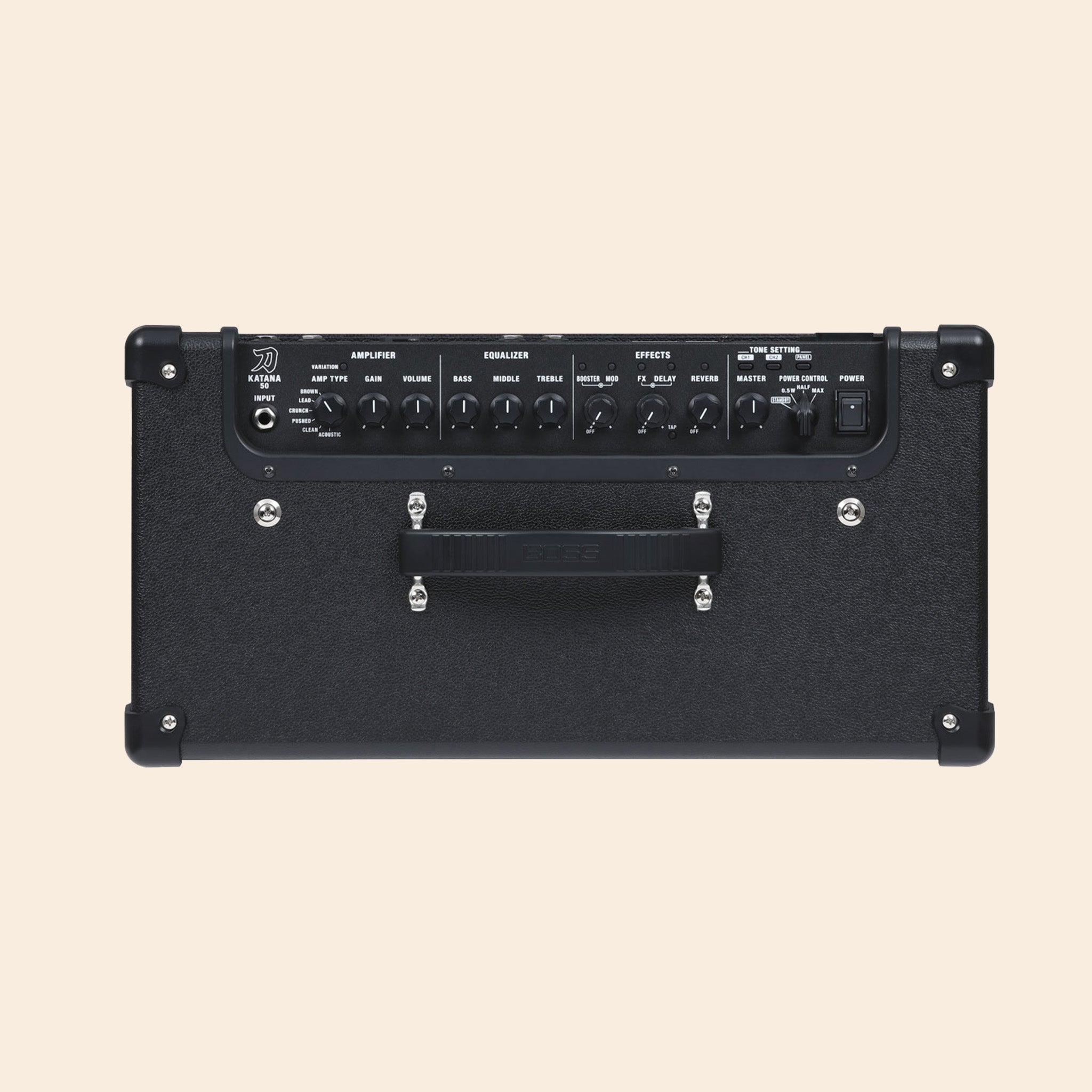 Gitarrenverstärker Boss Katana 50 Gen3 in Schwarz, Live, Proberaum, Bühne.