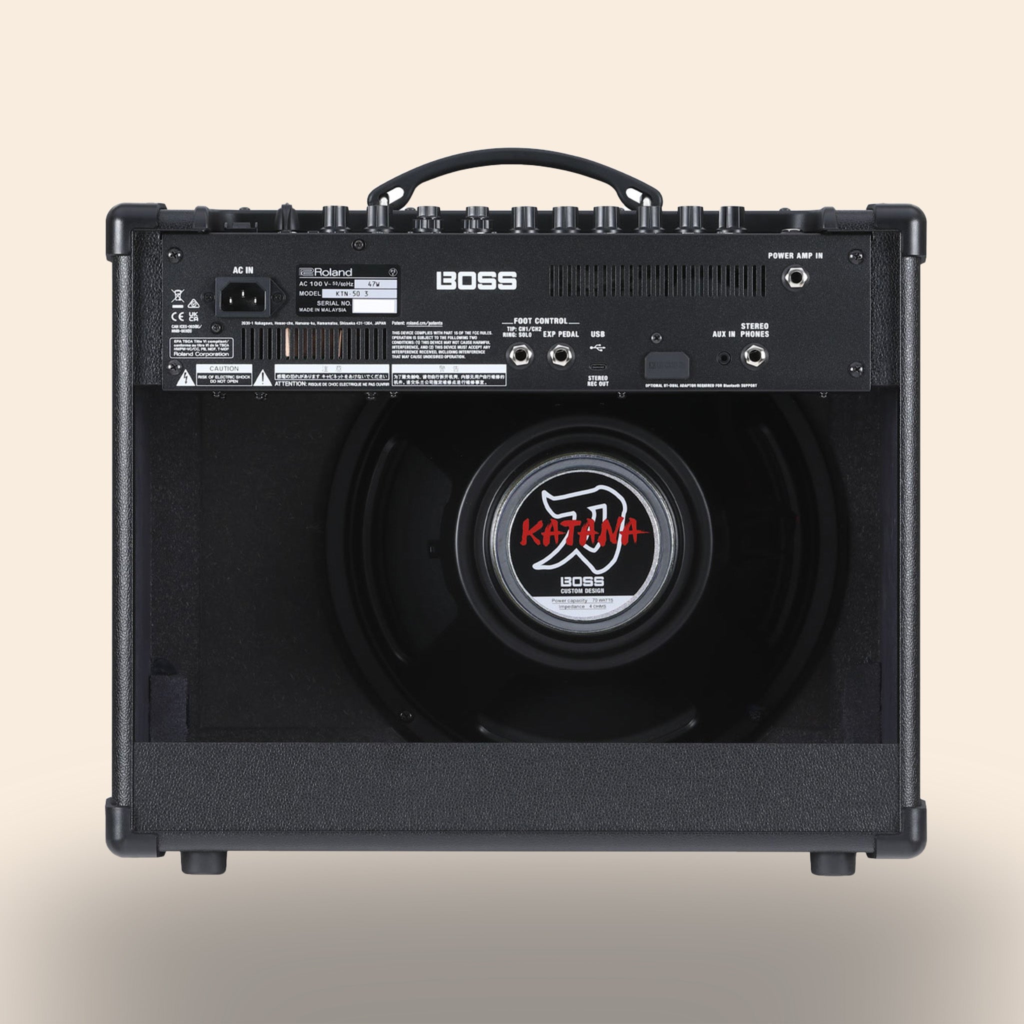 Gitarrenverstärker Boss Katana 50 Gen3 in Schwarz, Live, Proberaum, Bühne.