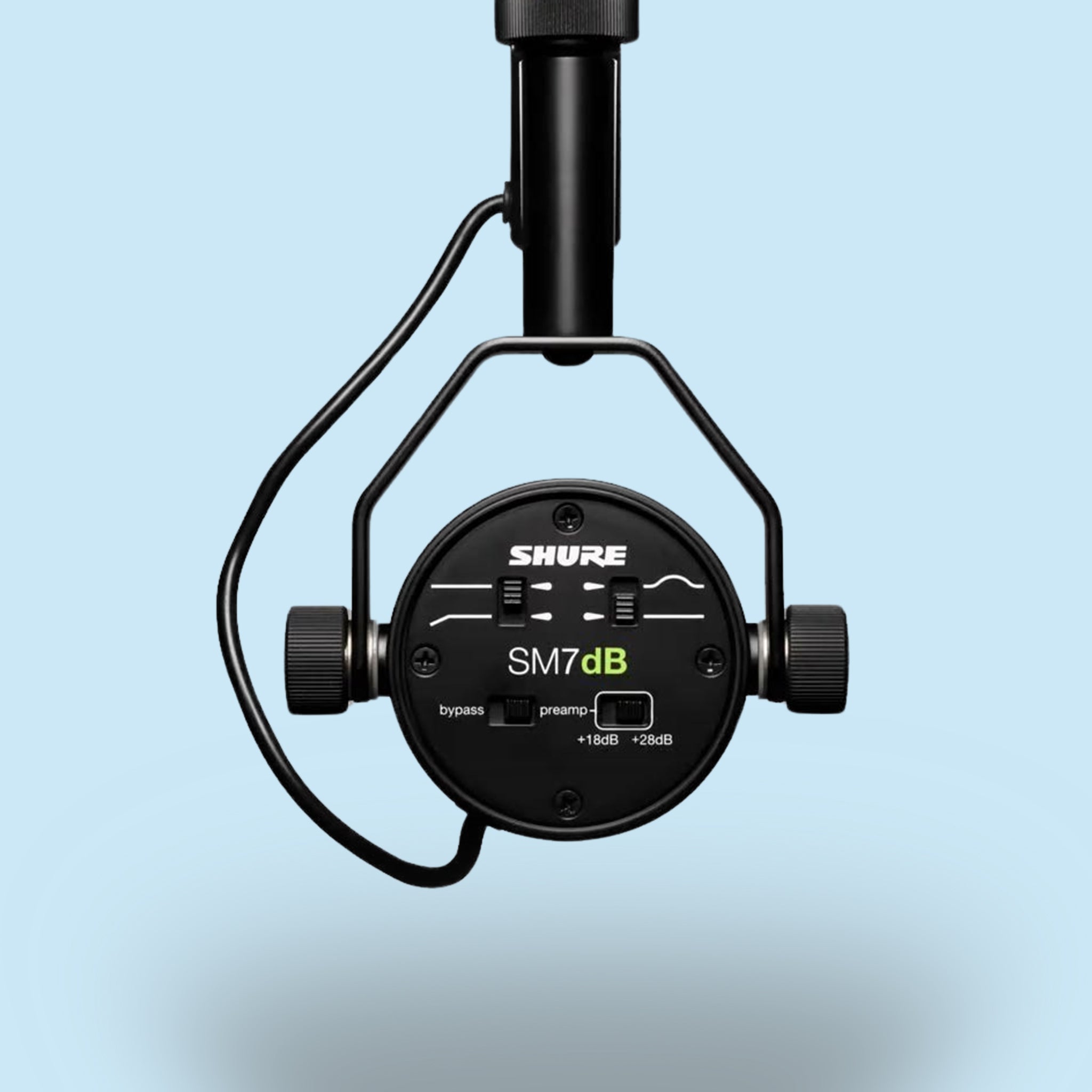 Mikrofon Shure SM7dB in Schwarz, Studio, Recording.