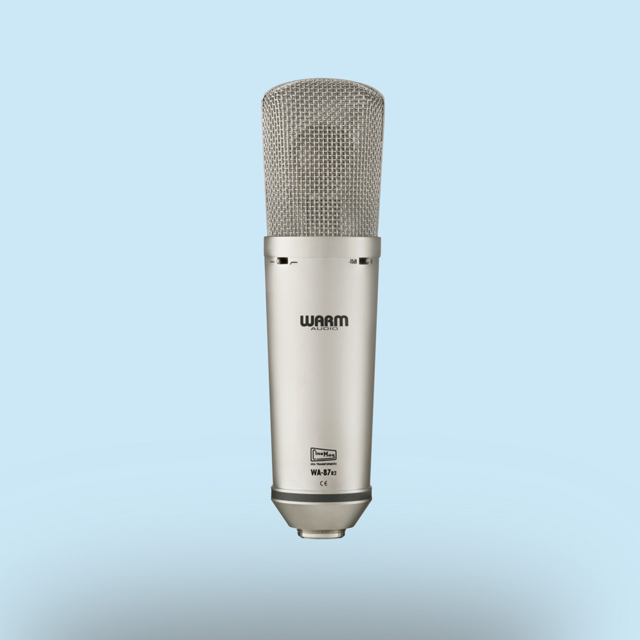 Mikrofon Warm Audio WA-87 R2 in Schwarz, Studio, Recording.