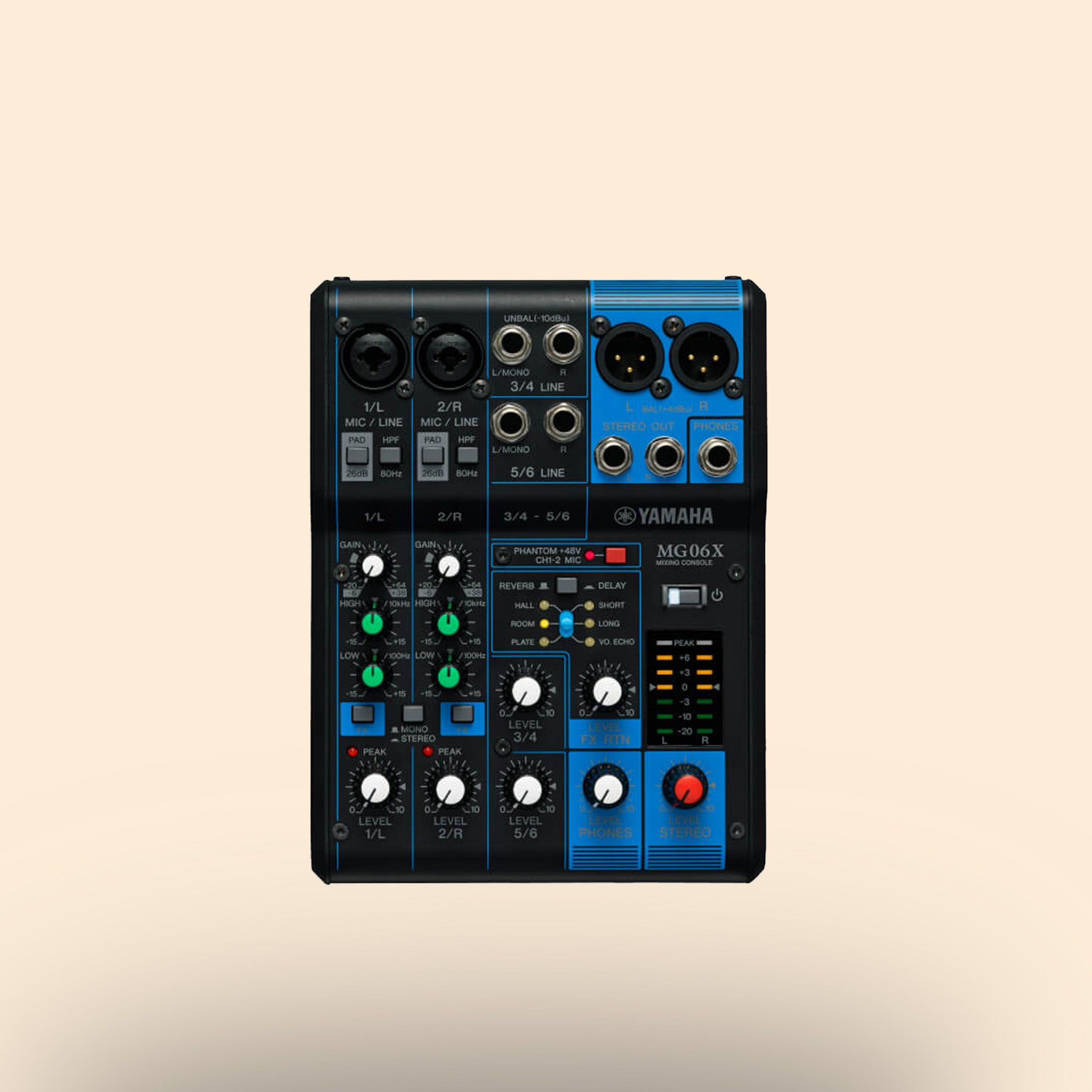 Mischpult Yamaha MG06X in Schwarz, Studio, Live, Recording.