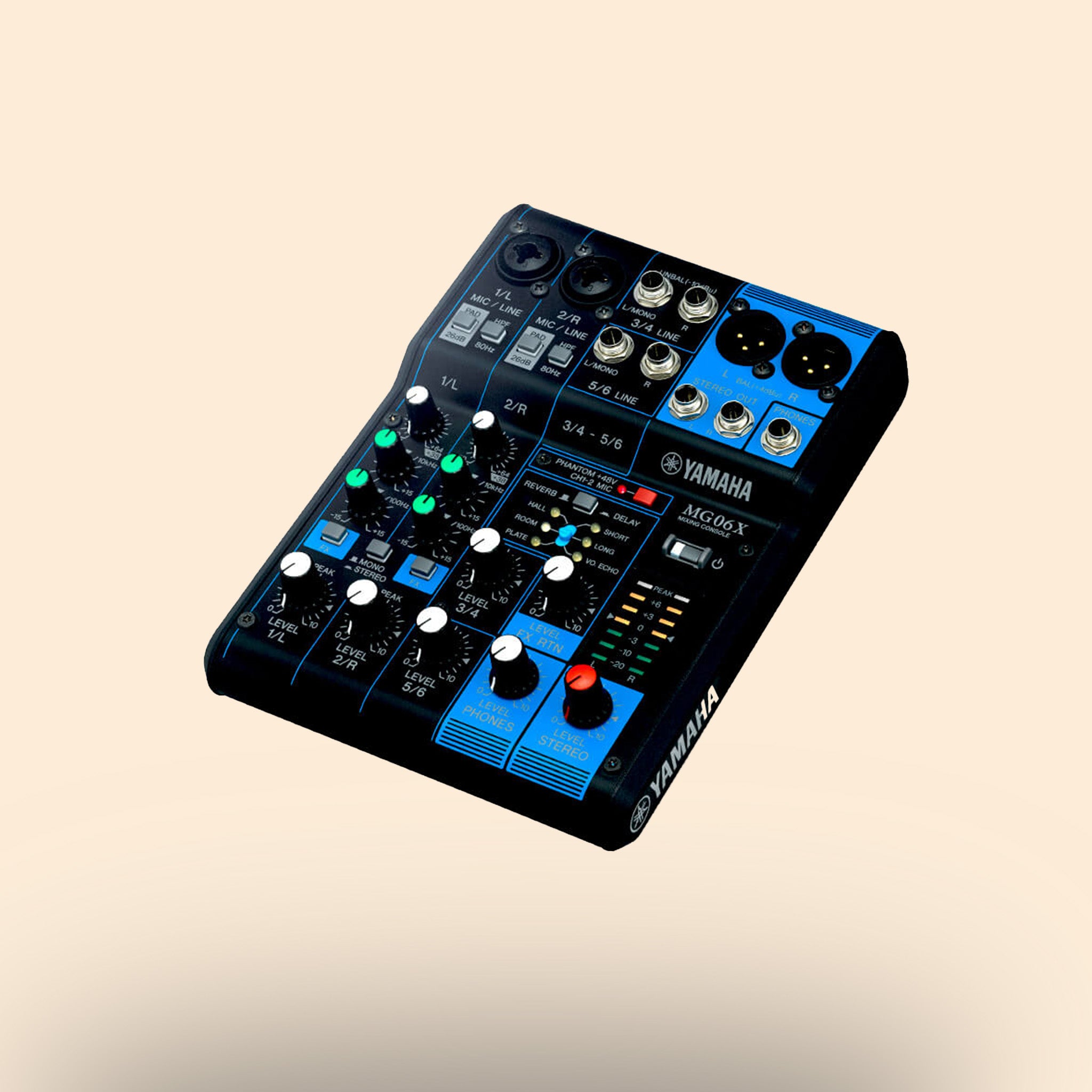 Mischpult Yamaha MG06X in Schwarz, Studio, Live, Recording.